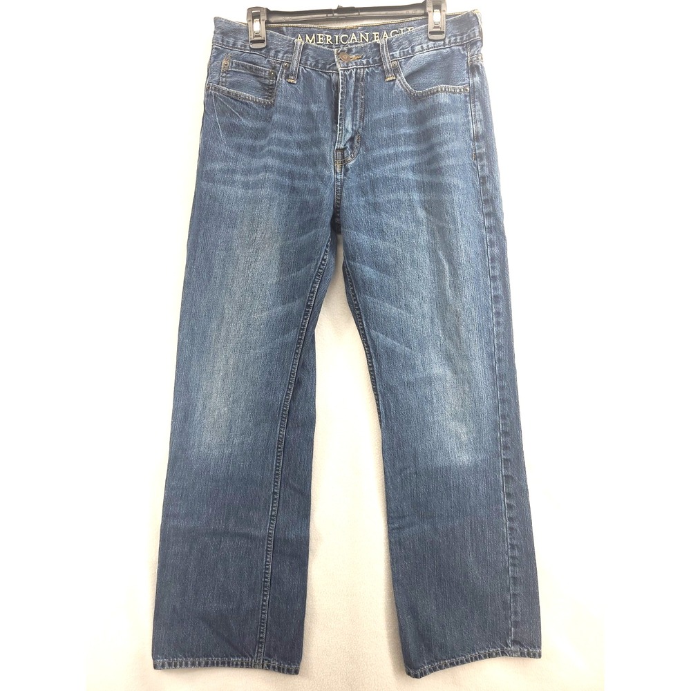 American Eagle Jeans Mens 32x32 Blue Original Boot Cut Medium Wash Western Denim